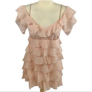 Rachel Zoe Rhinestone Ruffle Mini Dress NWT